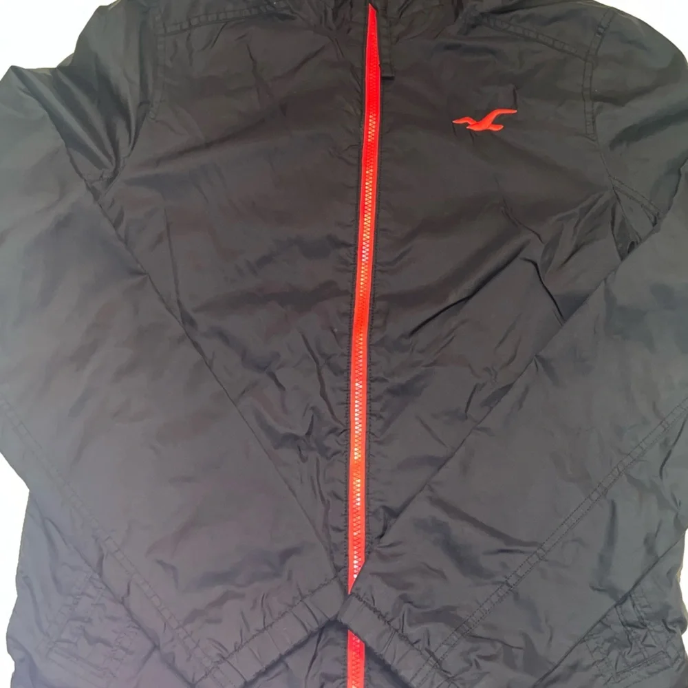 Y2K Style Hollister Men’s Black Red Windbreaker Jacket Medium | EUC - Picture 7 of 12